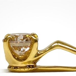 24ct. yellow Gold Natural Diamond (.302ct) Charm with 18” GP Necklace